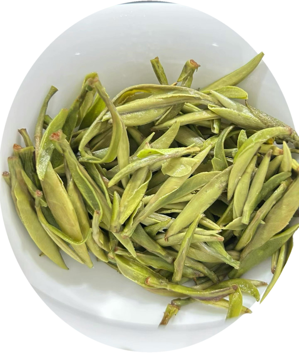 King Peony leaves after brewing — still green, buds whole